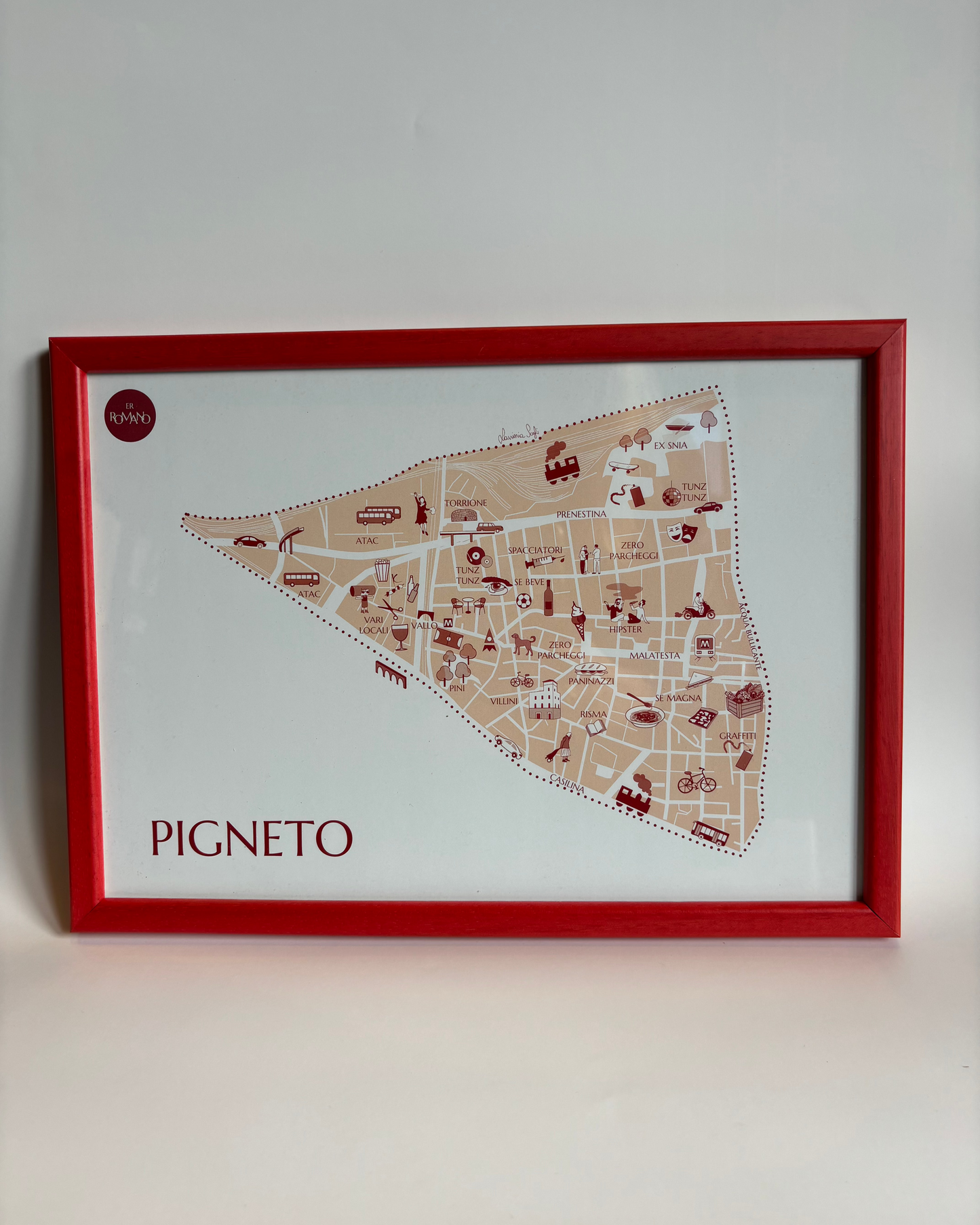 Red A5 Wooden Empty Frame