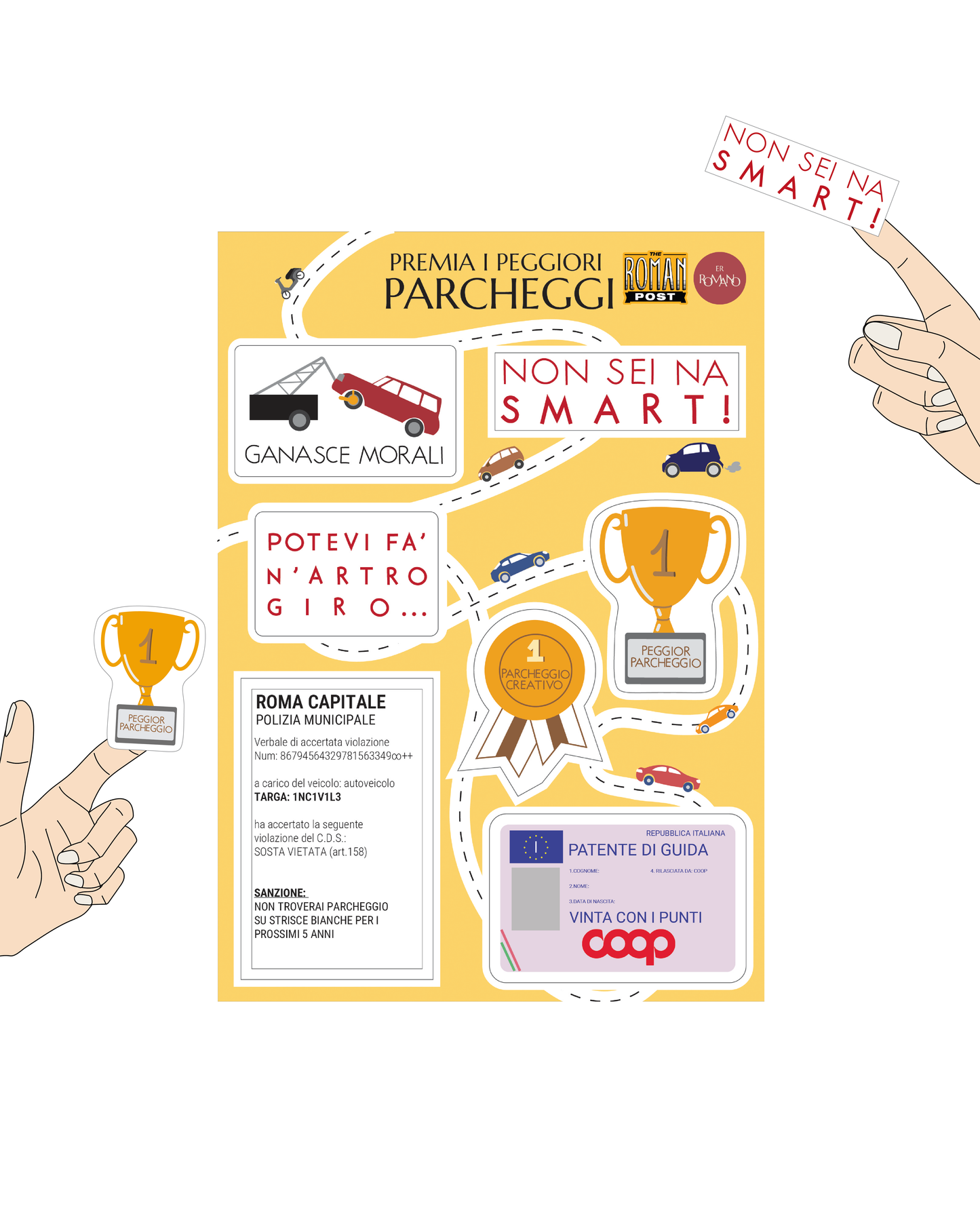 Adesivi "Premia i peggiori parcheggi"