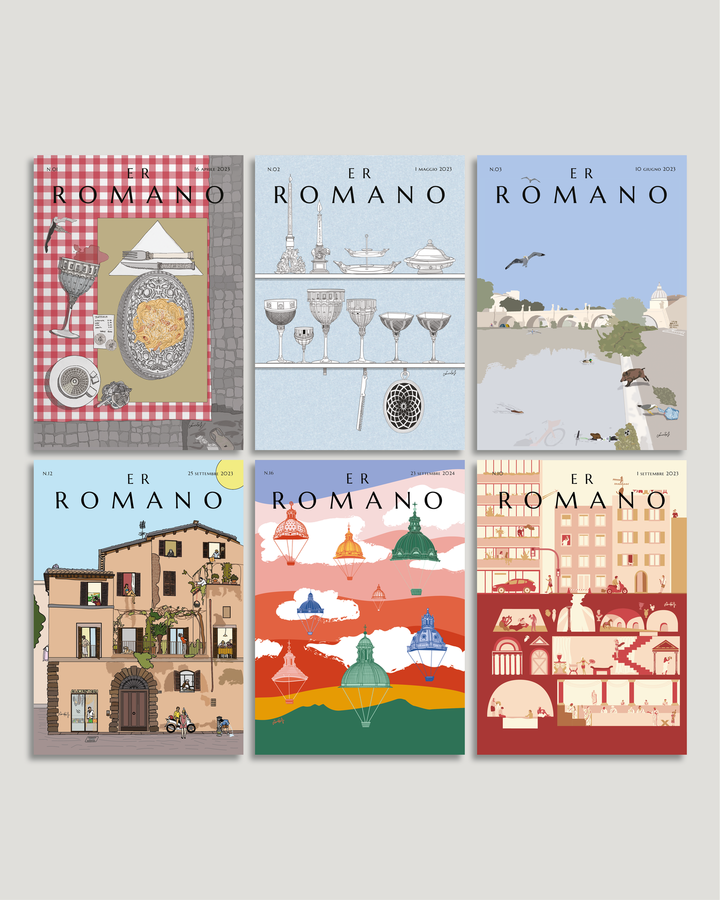 6 Postcards Er Romano