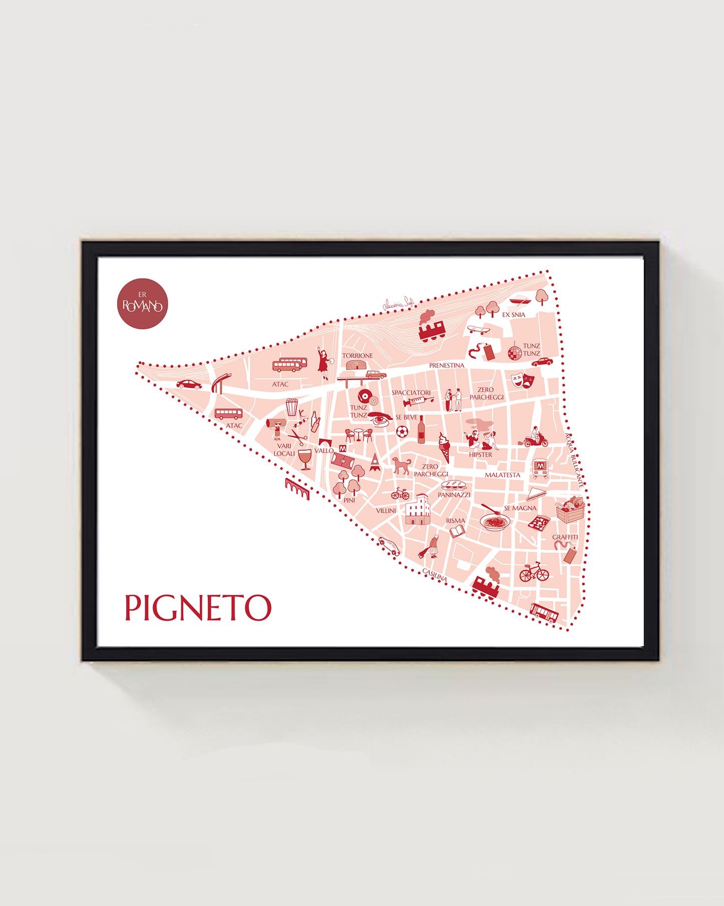 Pigneto neighborhood drawing