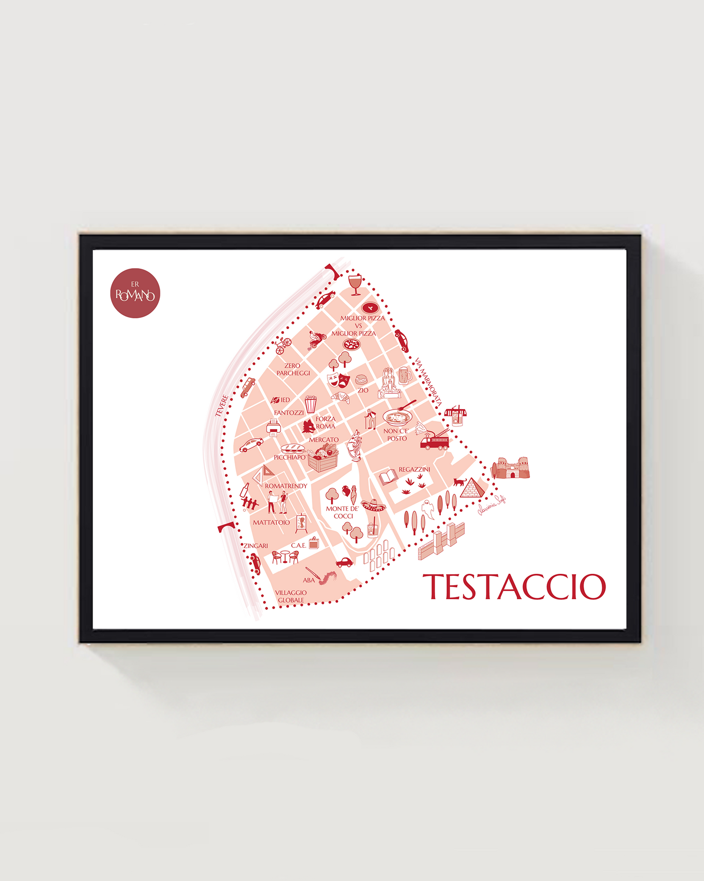 Testaccio neighborhood drawing