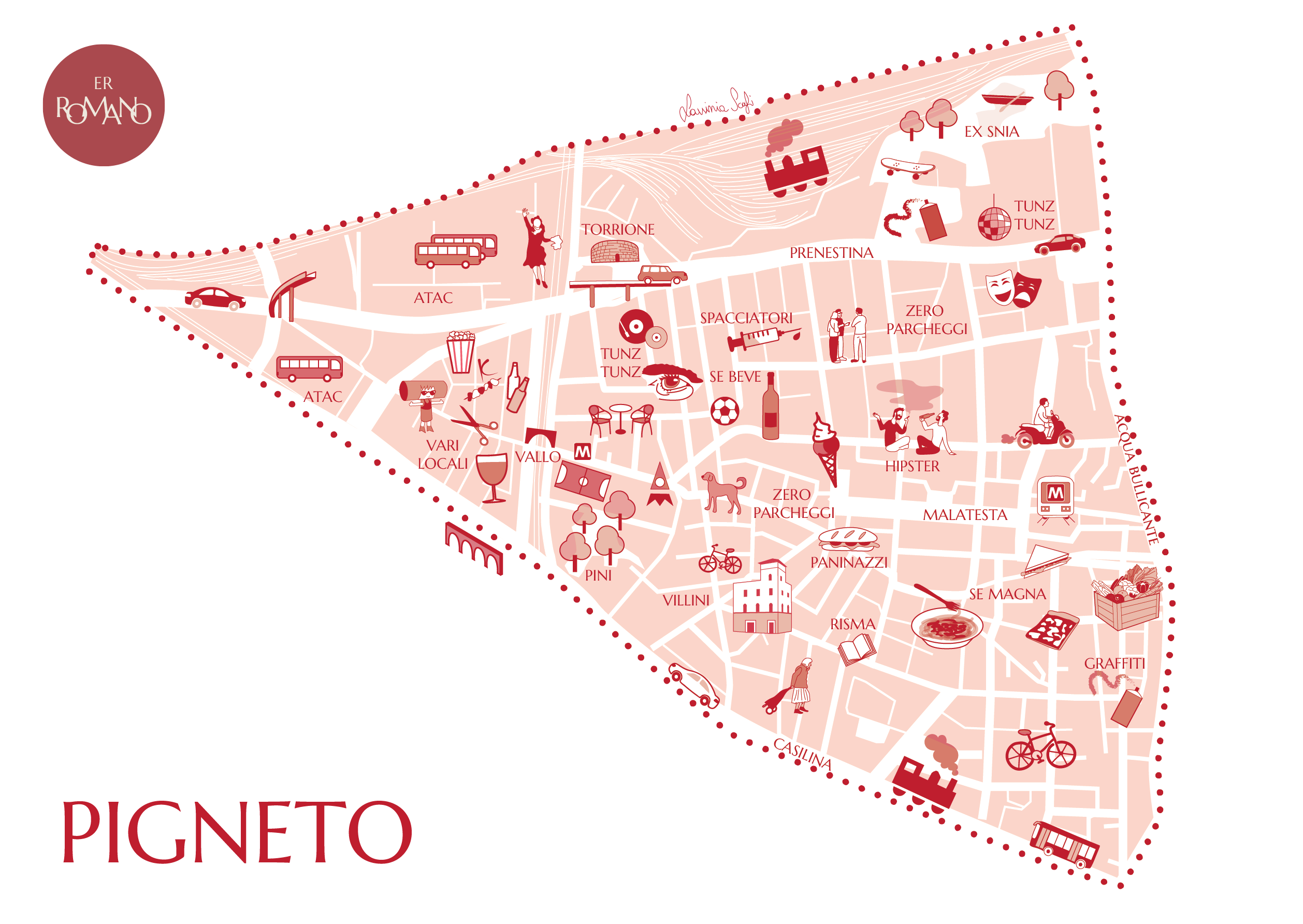 Disegno quartiere Pigneto – ER ROMANO