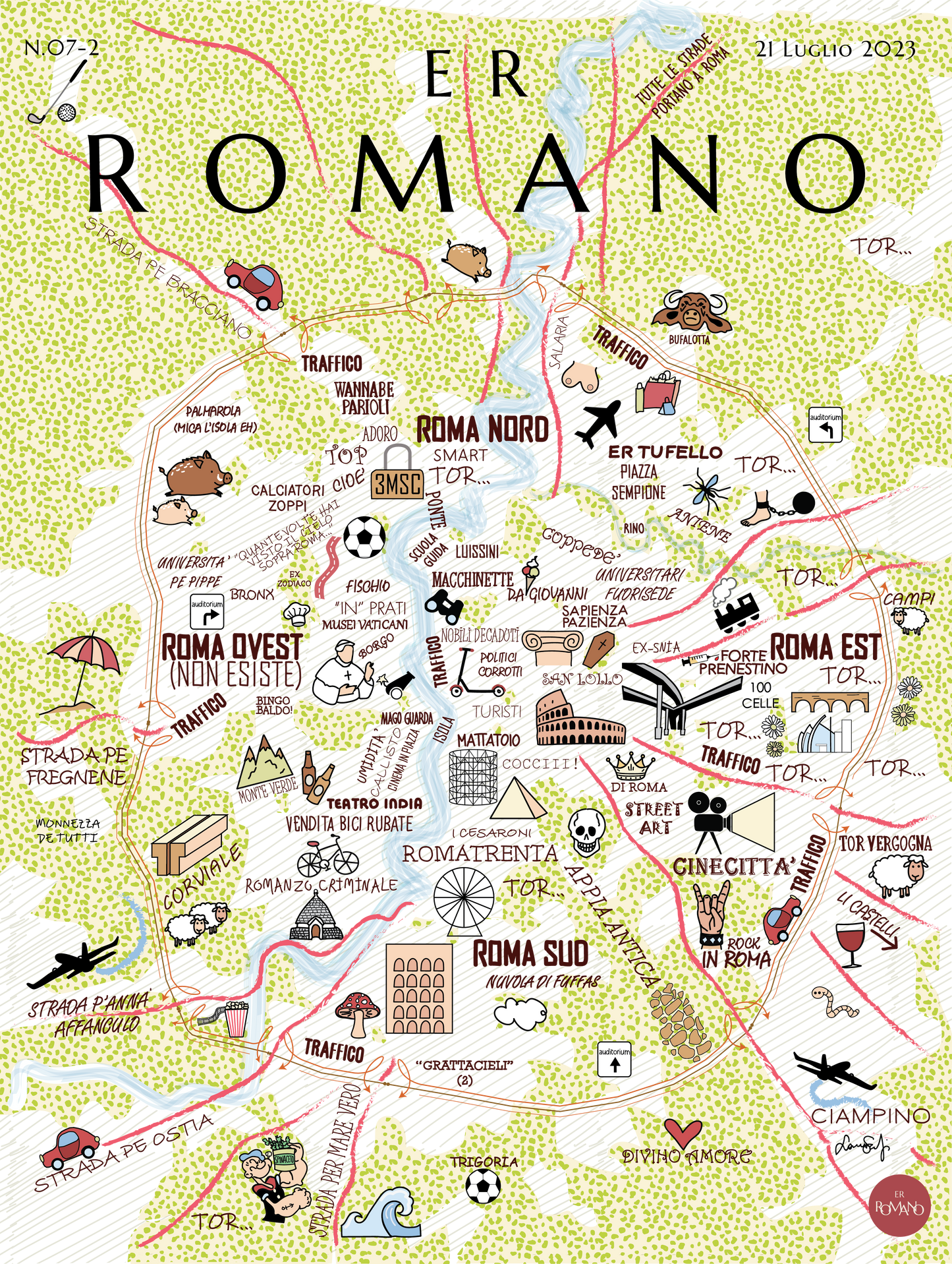 POSTER N.7 "Tutte le strade portano a Roma"